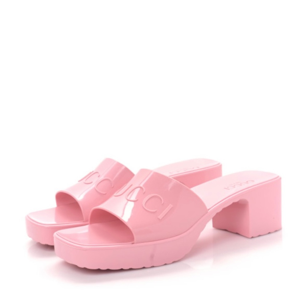 Rubber Gucci Womens Platform Sandals size: 40 EU/ 9.5 US in color: ‘Wild Rose’